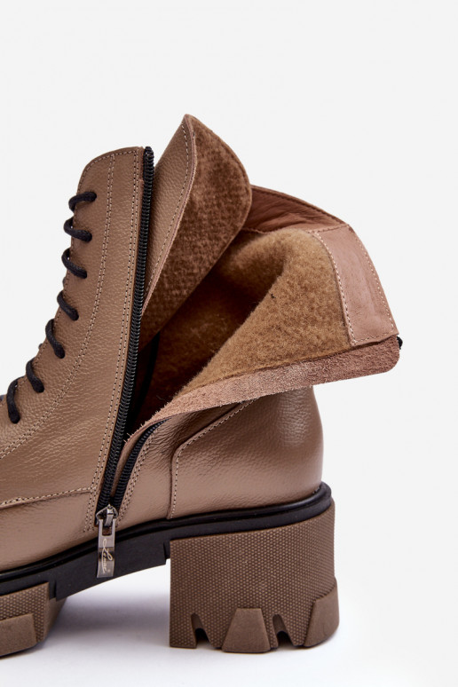 Leather Women's Padded Trapper Boots Lemar Brown Rehin Leather Women's Padded Trapper Boots Lemar Brown Rehin