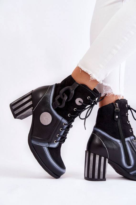 Women's leather boots Maciejka 05599-01 Black