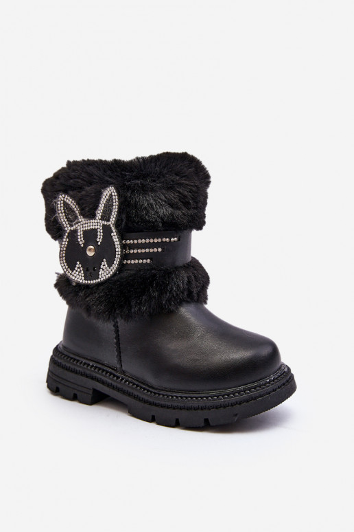 Children's Snow Boots with Fur Black Lunami