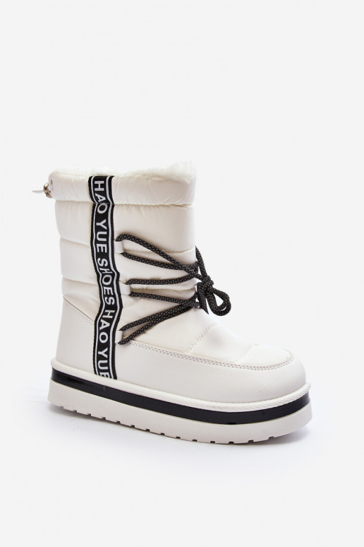 Women's Snow Boots with Lacing White Lilara