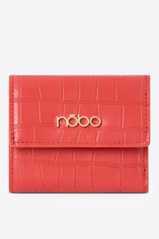 Women's Small Wallet Made of Genuine Leather Animal Print Nobo NPUR-LR0111-C005 Red