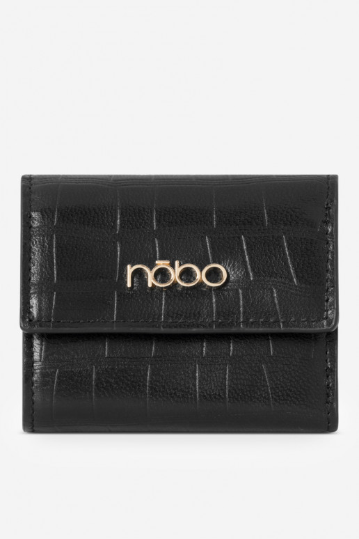 Women's Small Wallet Made of Natural Leather Animal Print Nobo NPUR-LR111-C020 Black