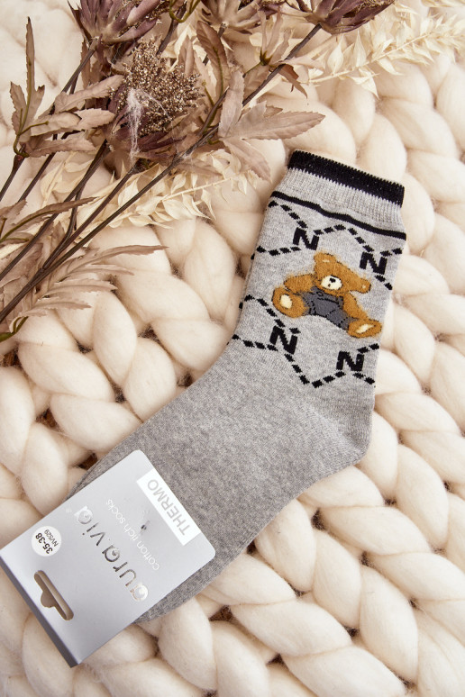 Warm socks in gray color