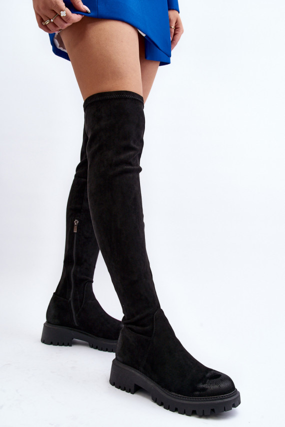 Women's flat heel over-the-knee boots La.Fi 270068B-SU Black