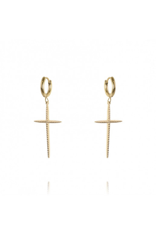 gold color-plated stainless steel earrings KST2843