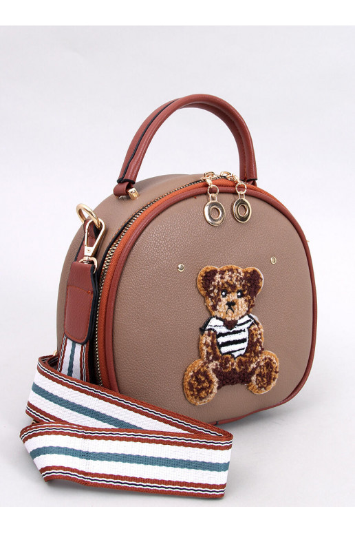 Elegant handbag  with teddy bears PEPE BRĄZOWA