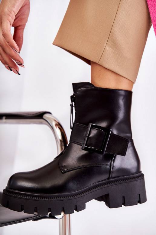 Women's Warm Boots With Zipper Black Torey