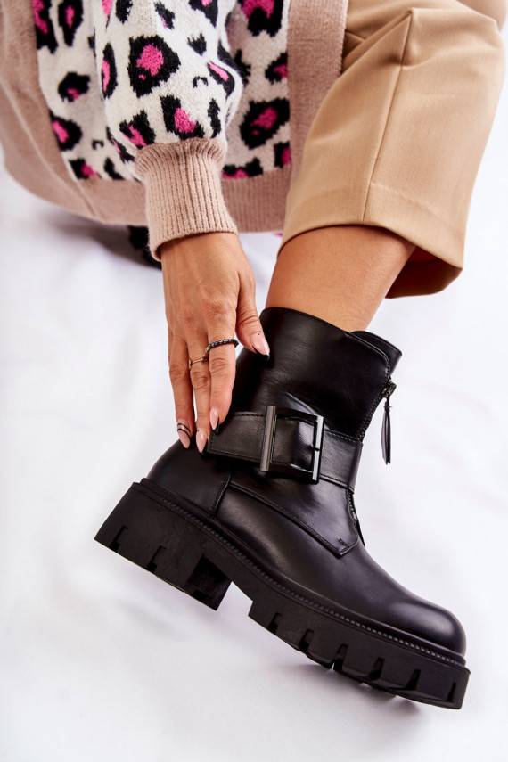 Women's Warm Boots With Zipper Black Torey