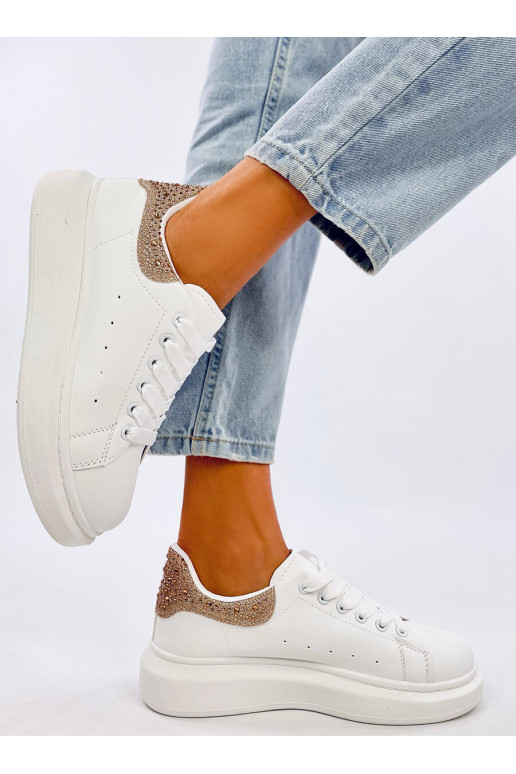 Sneakers model shoes with platform  PARKSS WHITE/GOLD