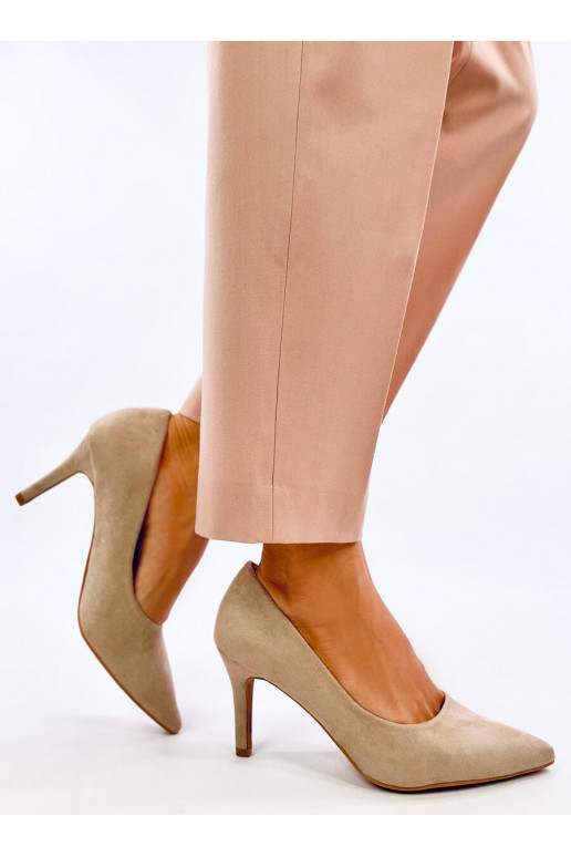 The classic model High heels EURIELLE khaki colors