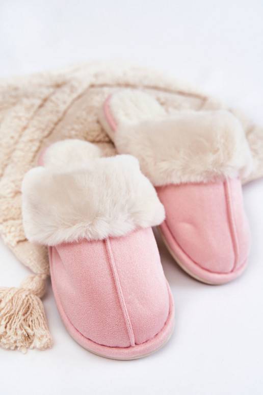 Women's Smooth Slippers With Fur Pink Morisea Women's Smooth Slippers With Fur Pink Morisea