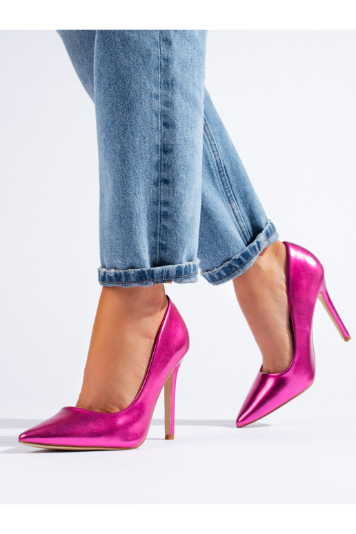 Metallic design pink High heels  Shelovet