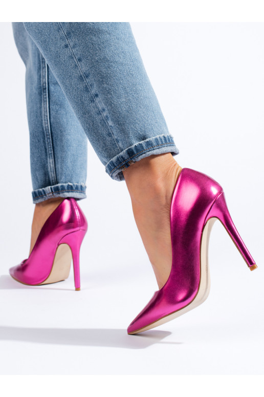 Metallic design pink High heels  Shelovet