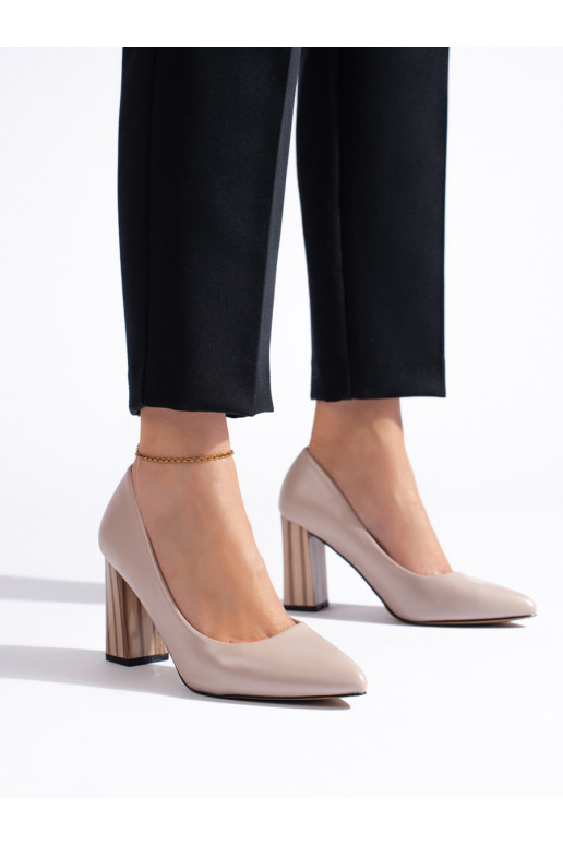 beige High heels on the heel