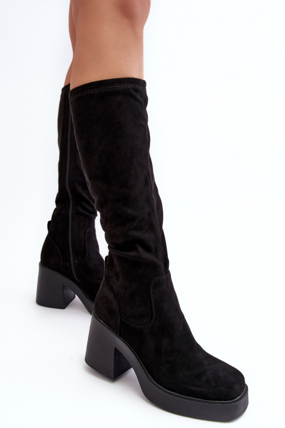 Women's Over-the-Knee Boots on a Chunky Heel D&A SN622-10A Black