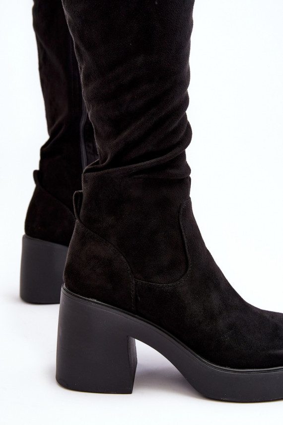 Women's Over-the-Knee Boots on a Chunky Heel D&A SN622-10A Black