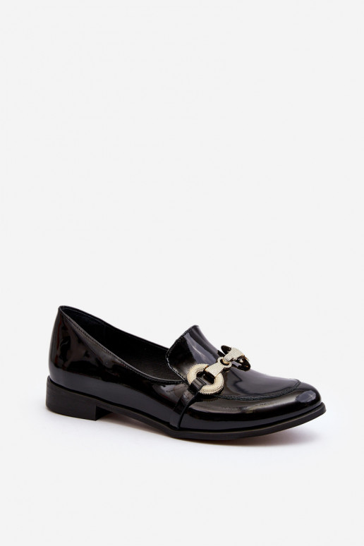 Zazoo 2880 Women's Patent Loafers With Decoration Black