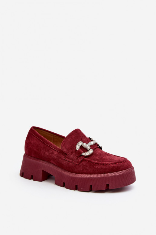 Women's Loafers With Decoration Burgundy Ellise