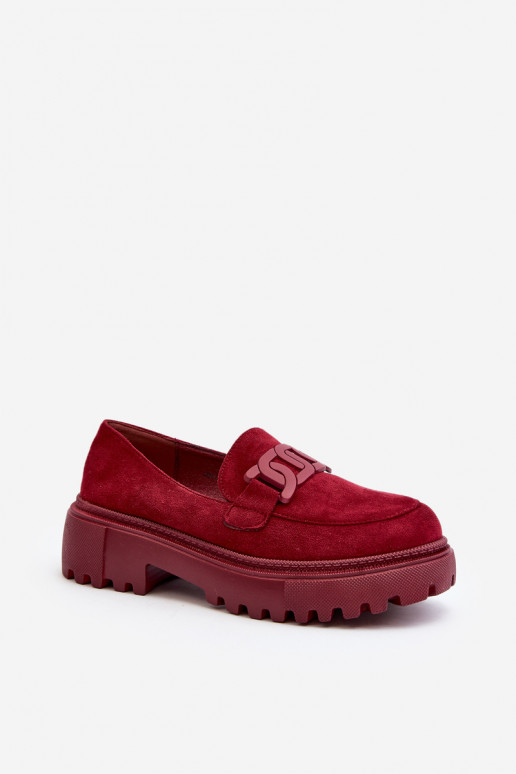 Women's Loafers with Chain Bordeaux Mevre