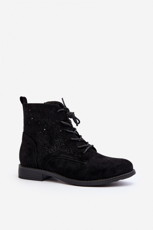 Women's Boots with Pattern Black S.Barski HY66-136