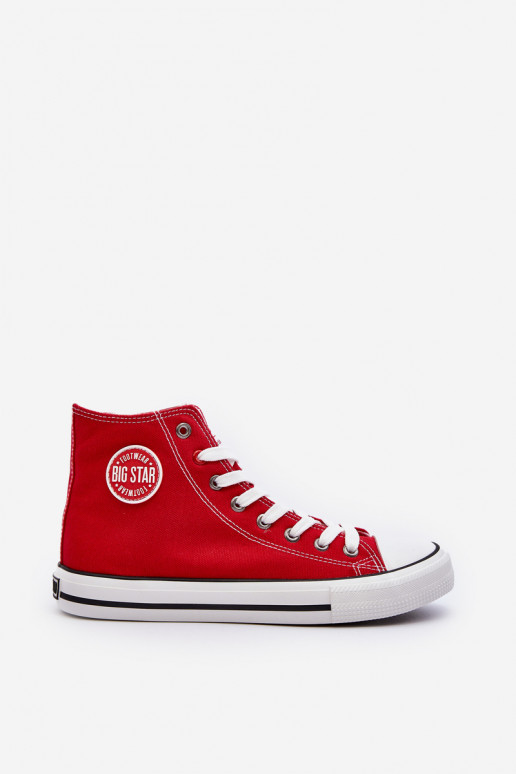 Women's Classic High Top Sneakers Big Star T274024 Red