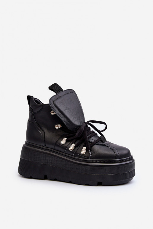 Zazoo 3416 Leather Women's Sports Shoes Black