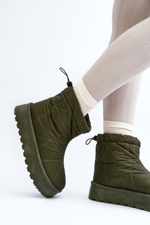 Women's snow boots on a chunky platform green Fionia Women's snow boots on a chunky platform green Fionia