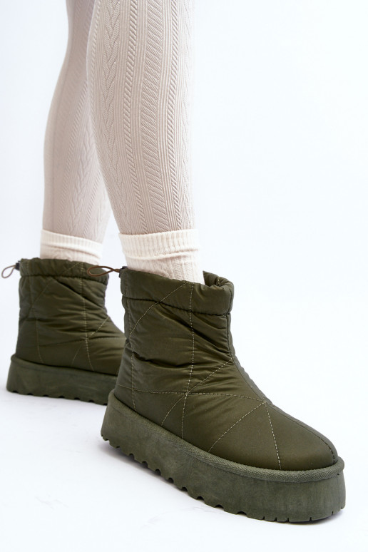 Women's snow boots on a chunky platform green Fionia Women's snow boots on a chunky platform green Fionia