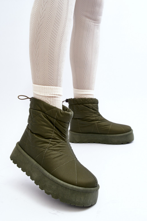 Women's snow boots on a chunky platform green Fionia Women's snow boots on a chunky platform green Fionia