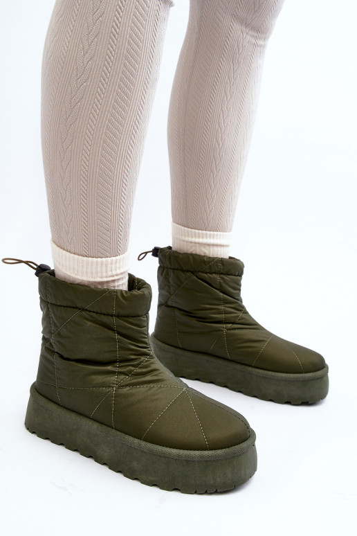 Women's snow boots on a chunky platform green Fionia Women's snow boots on a chunky platform green Fionia
