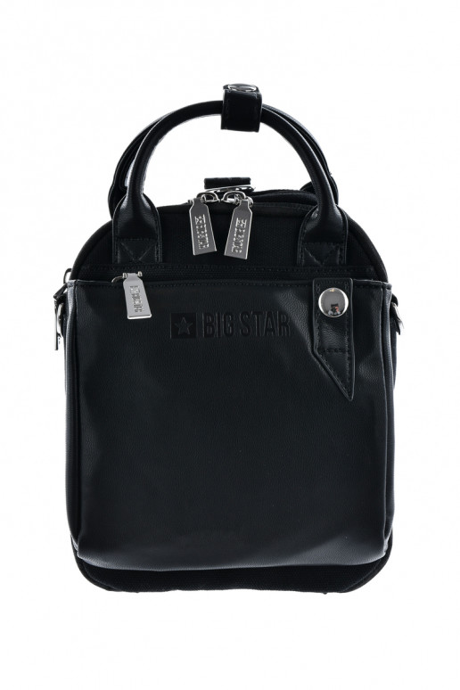 Big Star Leather 2in1 Backpack Bag LL574049 Black