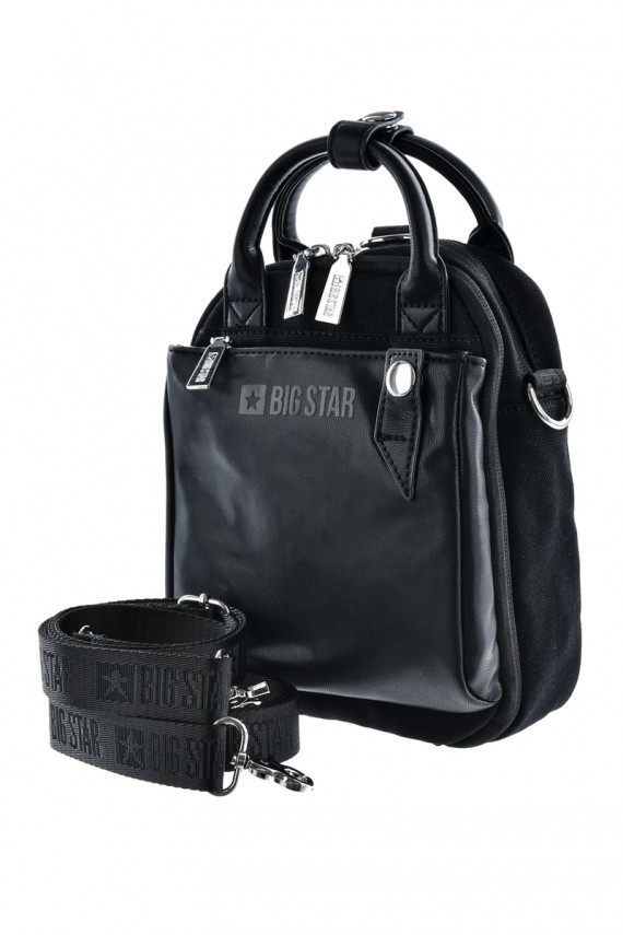 Big Star Leather 2in1 Backpack Bag LL574049 Black