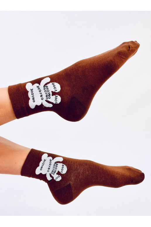 Socks  with teddy bears SHENTI Brown color
