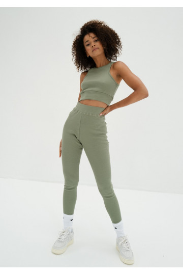 Hype - Olive green knitted legging 2