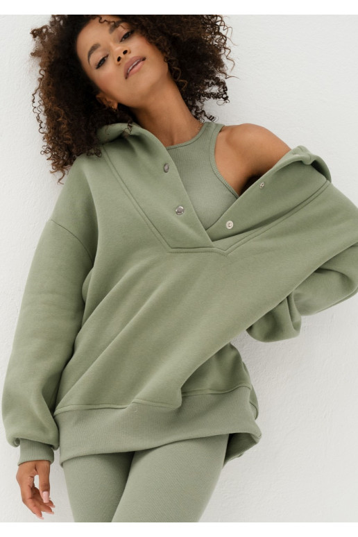 Raven - Olive green oversize hoodie