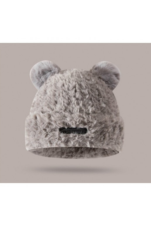 Plush winter hat with teddy bear ears, with a patch, CZ32WZ3