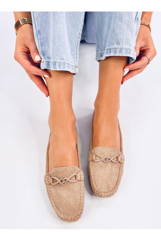 Women's moccasins SAGA khaki colors