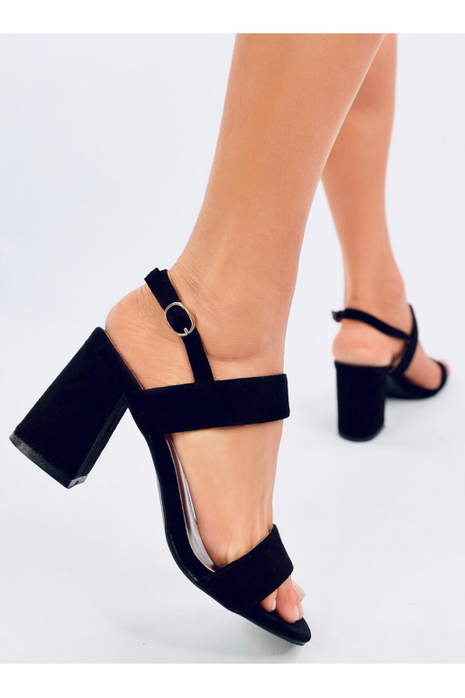 Stylish high-heeled sandals PEONY BLACK