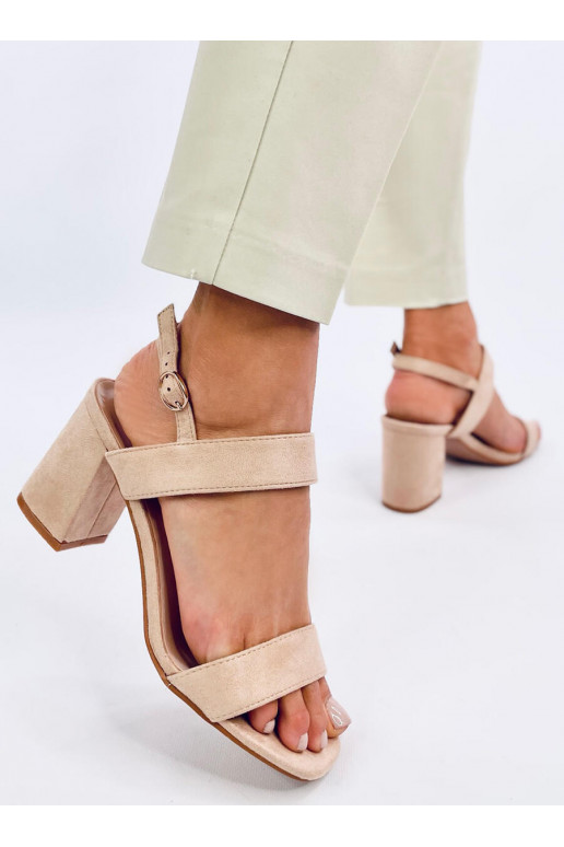 Stylish high-heeled sandals PEONY BEIGE