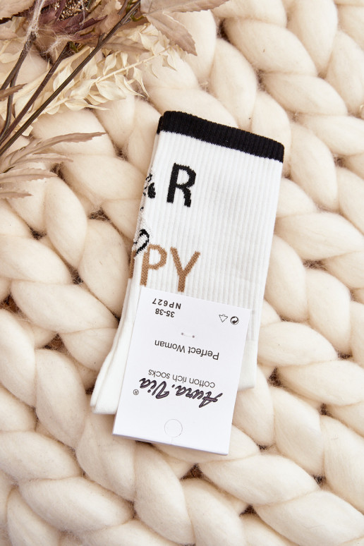 Socks with the inscription I m white