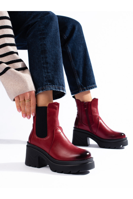red women's boots  