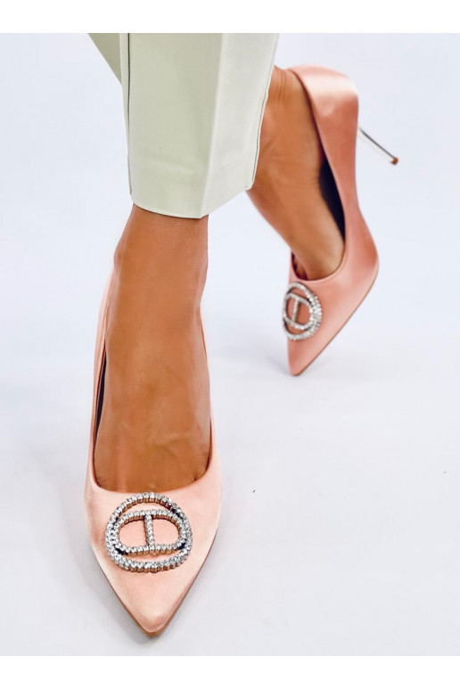 high-heeled shoes z kryształkową ozdobą MALCONI CHAMPAGNE