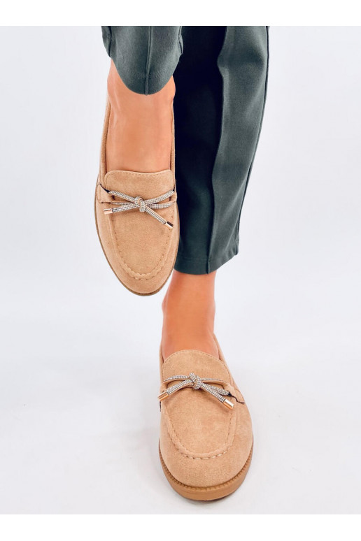 Women's moccasins of suede SARAS CAMEL