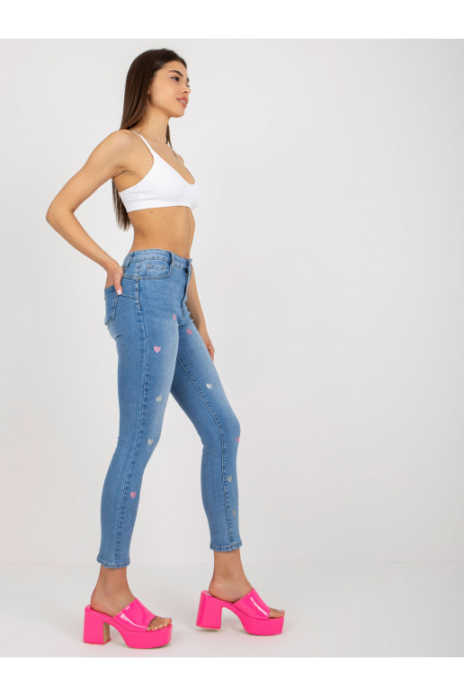 Džinsai push up mėlynos spalvos