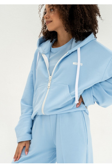 Bane - Baby blue oversize zipped hoodie 2