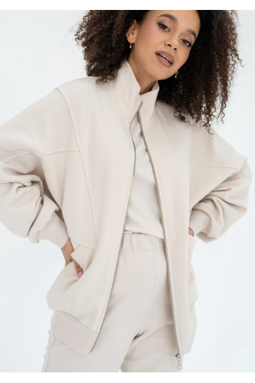 Based - Coconut oversize zipped sweatshirt 2