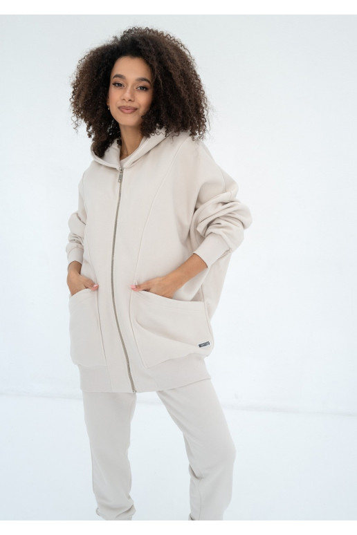 Amala - Coconut oversize zipped hoodie