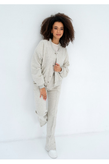 Club - Warm melange snap-buttoned sweatshirt 2