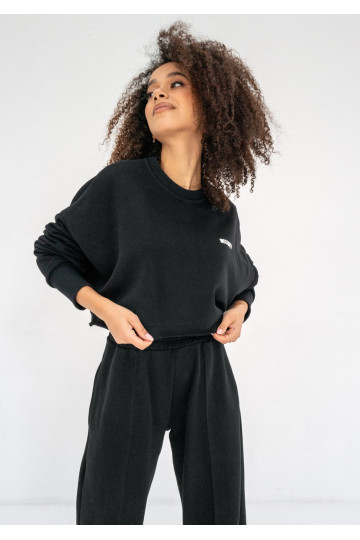 Shore Crop - Black crop oversize sweatshirt 2