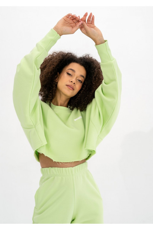 Shore Crop - Lime green crop oversize sweatshirt